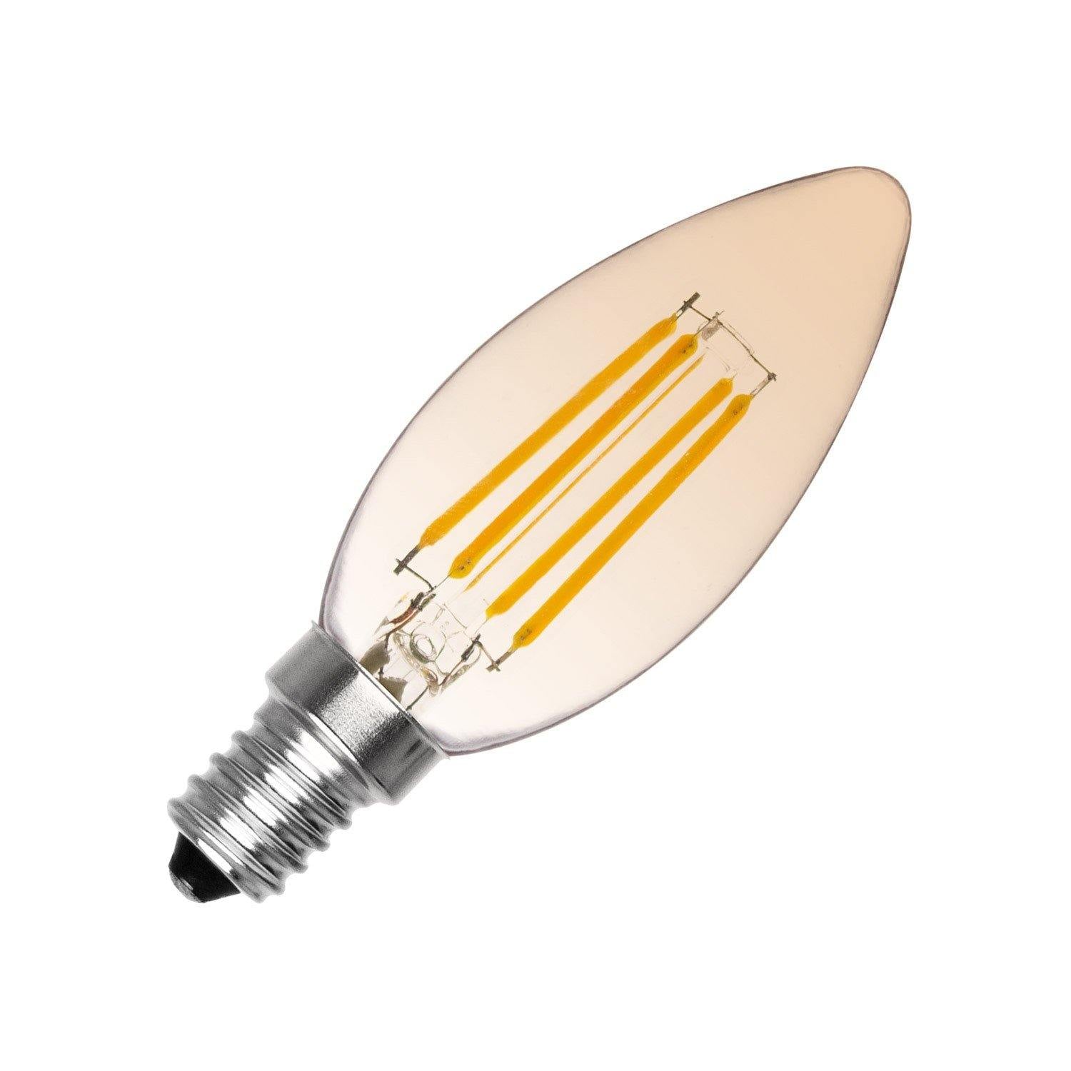 Kinderdag Oost Timor auteur C35 E14 3.5W klassiek gouden LED lamp (dimbaar) — Ledshopper.nl