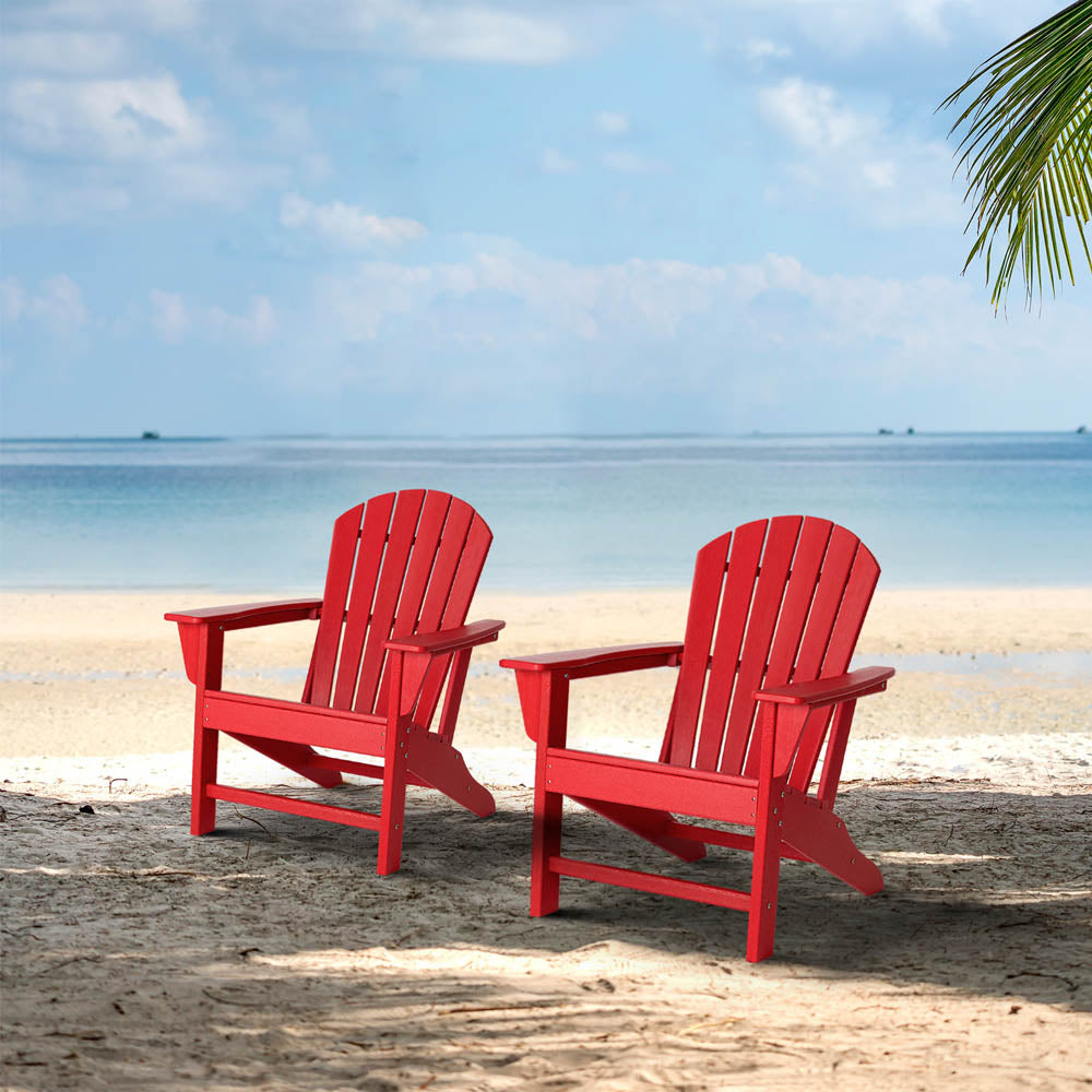 Red Plastic Adirondack Chairs : Highwood Adirondack Set Of 6 Rustic Red