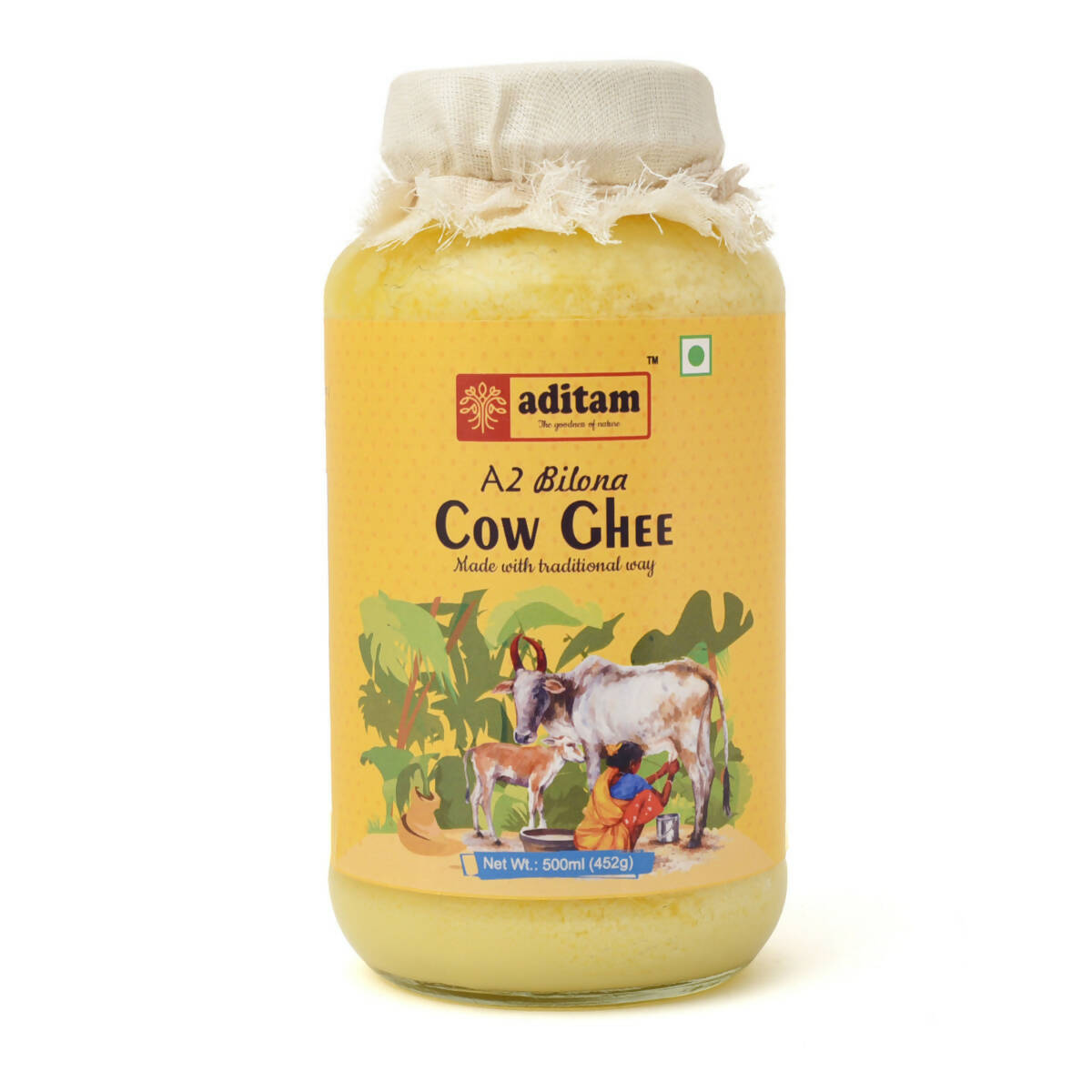 Aditam A2 Gir Cow Ghee 500ml Sustainkart 