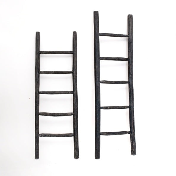 Montgomery Vervelend gevolgtrekking Houten decoratie ladder - Rustiek Zwart - 50x5x175cm – Oletti