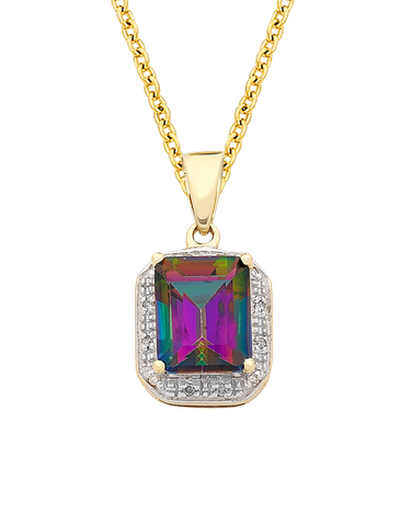 rainbow topaz pendant