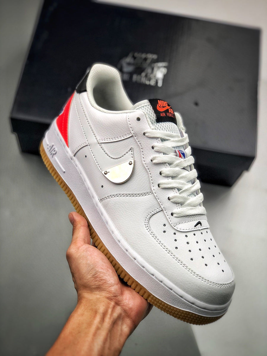 Nike Air Force 1 Low NBA White Crimson Gum –