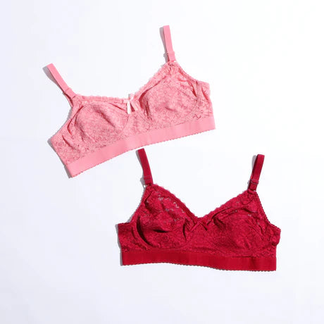 01A Pack of 4 Galaxy Breathable Lace Non Padded Bra (NP1364)