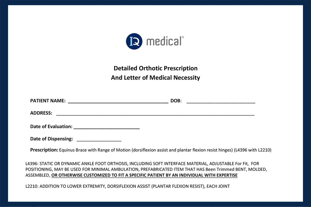 Prescription And Letter Of Medical Necessity Fix Equinus 2836