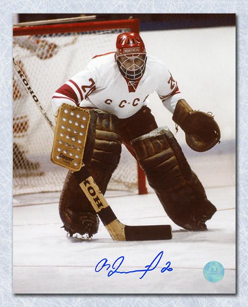 Vladislav Tretiak CCCP-Russia Autographed Canada Cup Save vs Gretzky 8x10 Photo 
