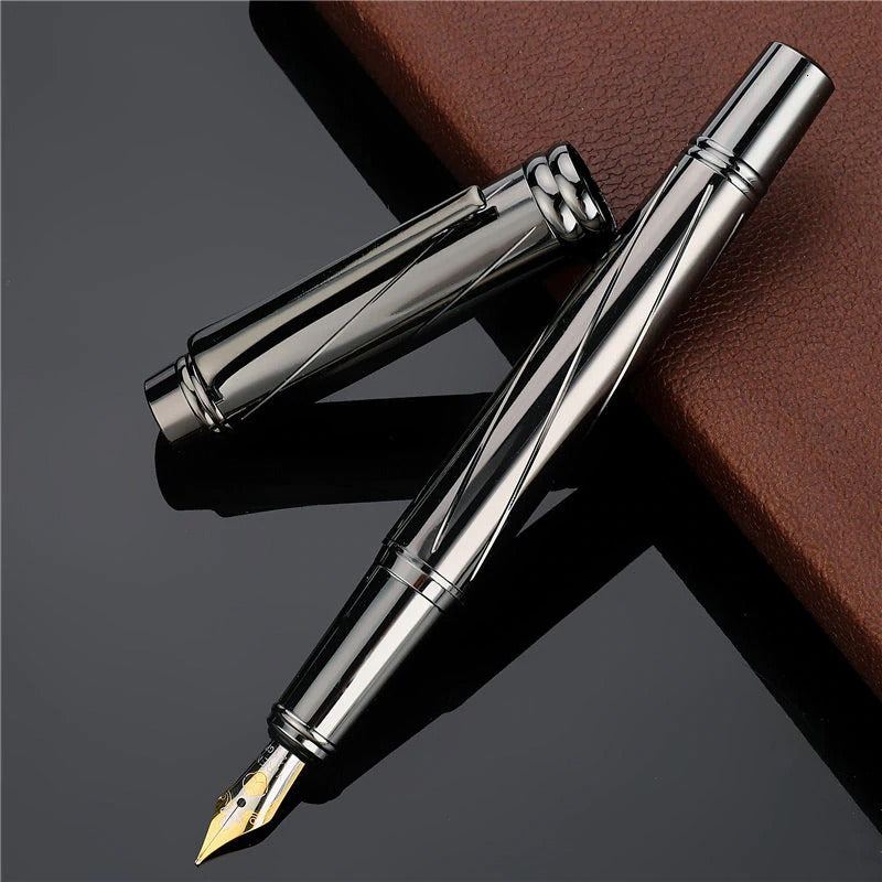 Luxury Plating Fountain Pen Smooth Fine 0.5mm Nib Writing Business Office Gift 