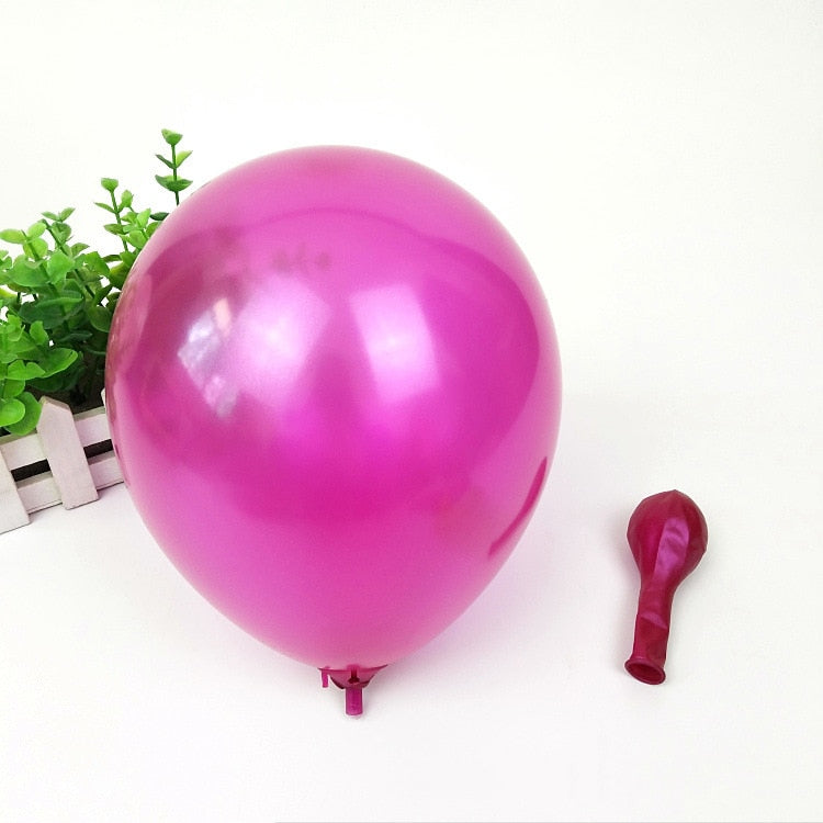 Gold White Balloons Party Theme Latex Balloon Garland