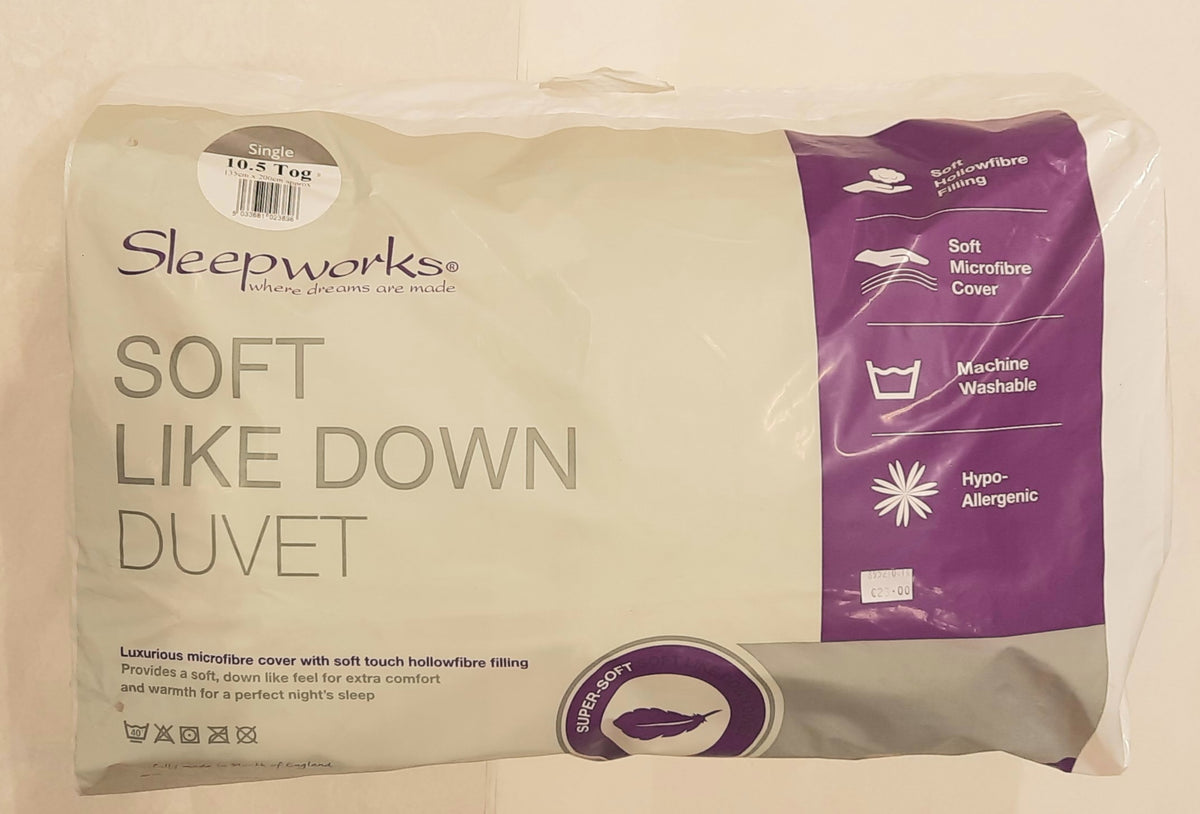 sleepworks soft like down duvet