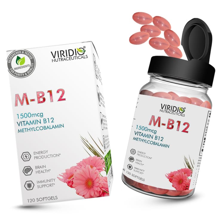Viridio M-B12 - Vitamin B12 Methylcobalamin for Energy, Brain and Heart Health