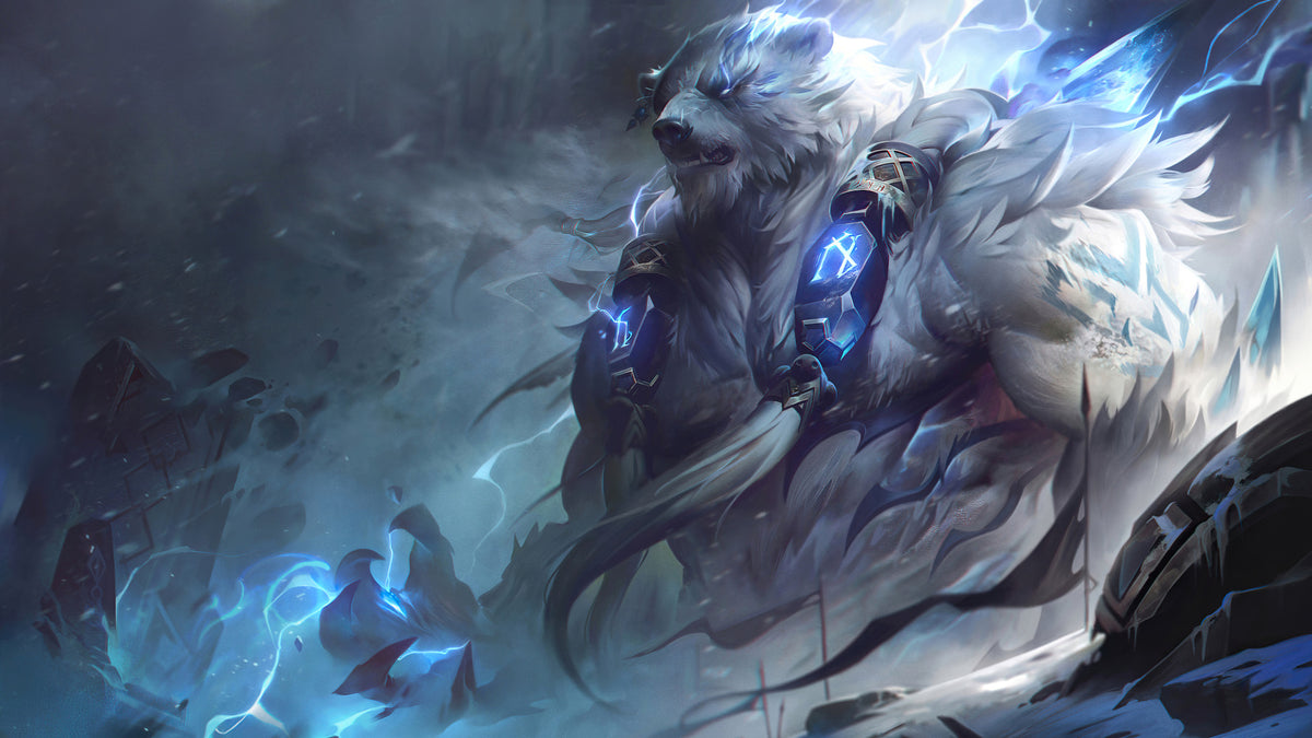 League of Legends - Volibear skins collection - LOL Wallpaper 3 panels canv...