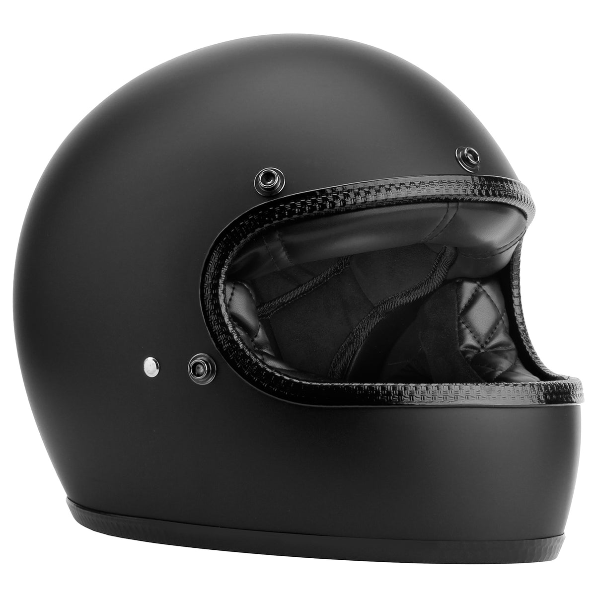 black retro motorcycle helmet