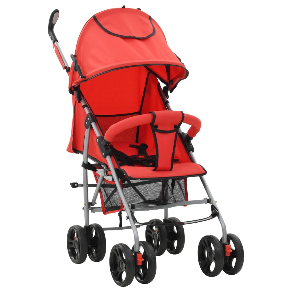 Kleren Hol Spaans vidaXL Kinderwagen/buggy 2-in-1 inklapbaar staal rood – Jalmark
