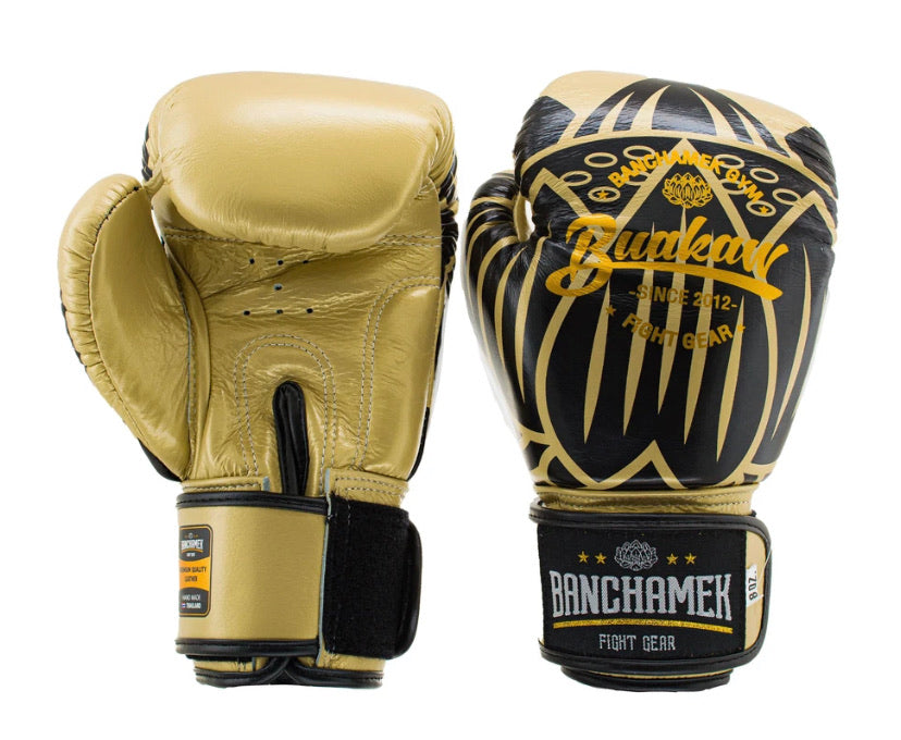 Buakaw Boxing Gloves BGL Traditional Gold Sparring Training Muay Thai 