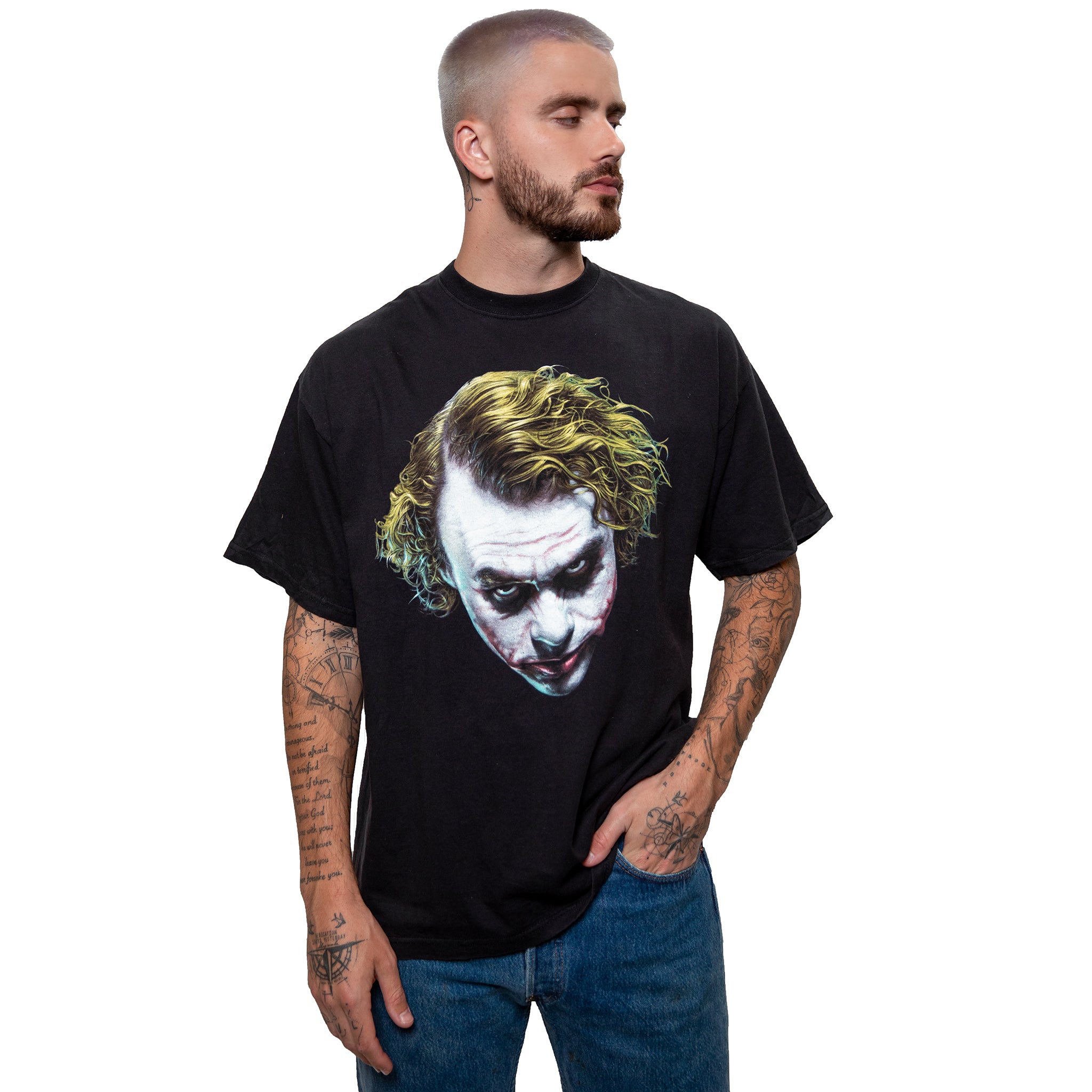 レオパードフラワーブラック THE DARK KNIGHT JOKER TEE SIZE XL