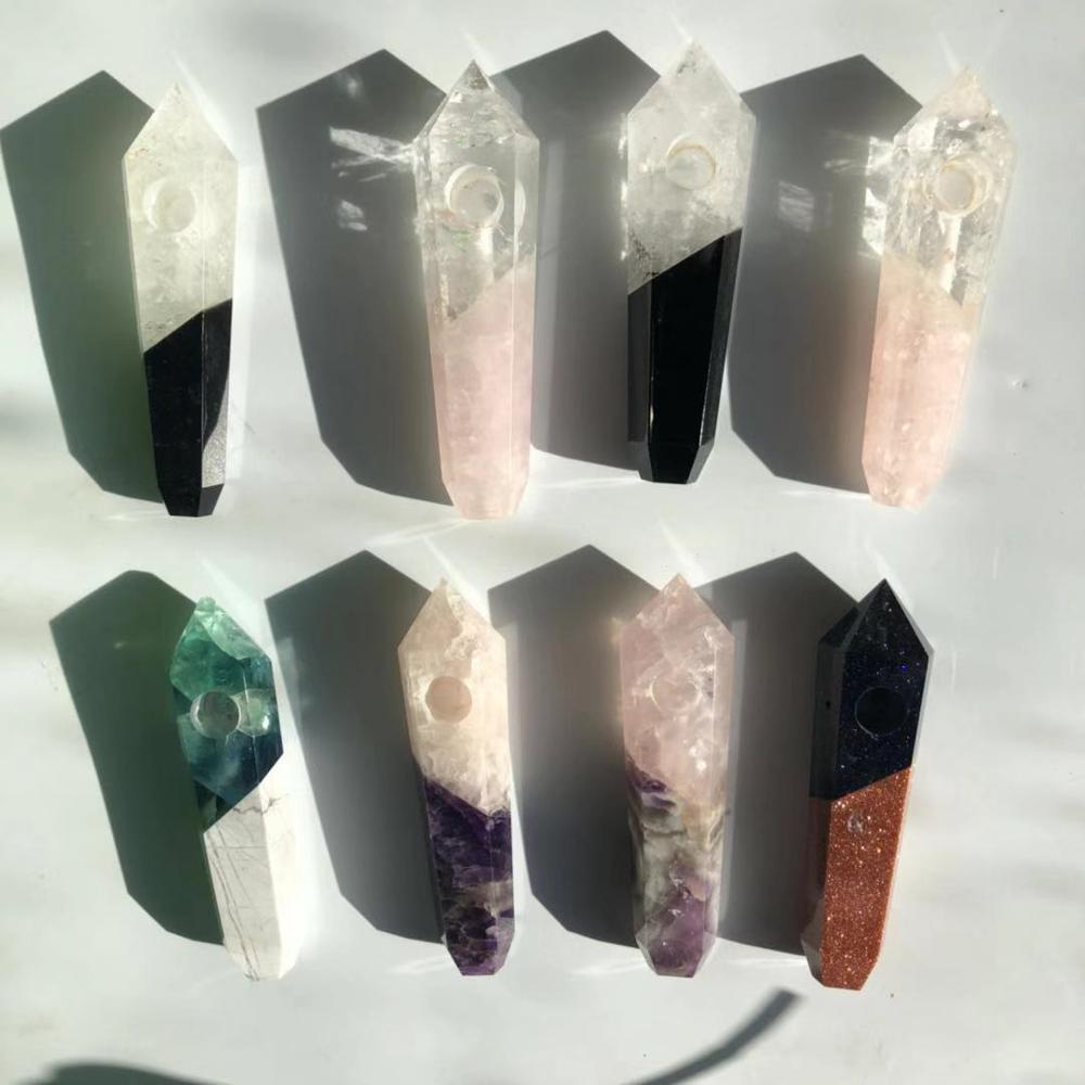 Natural Gemstone Mineral Hand Pipe - Spoons