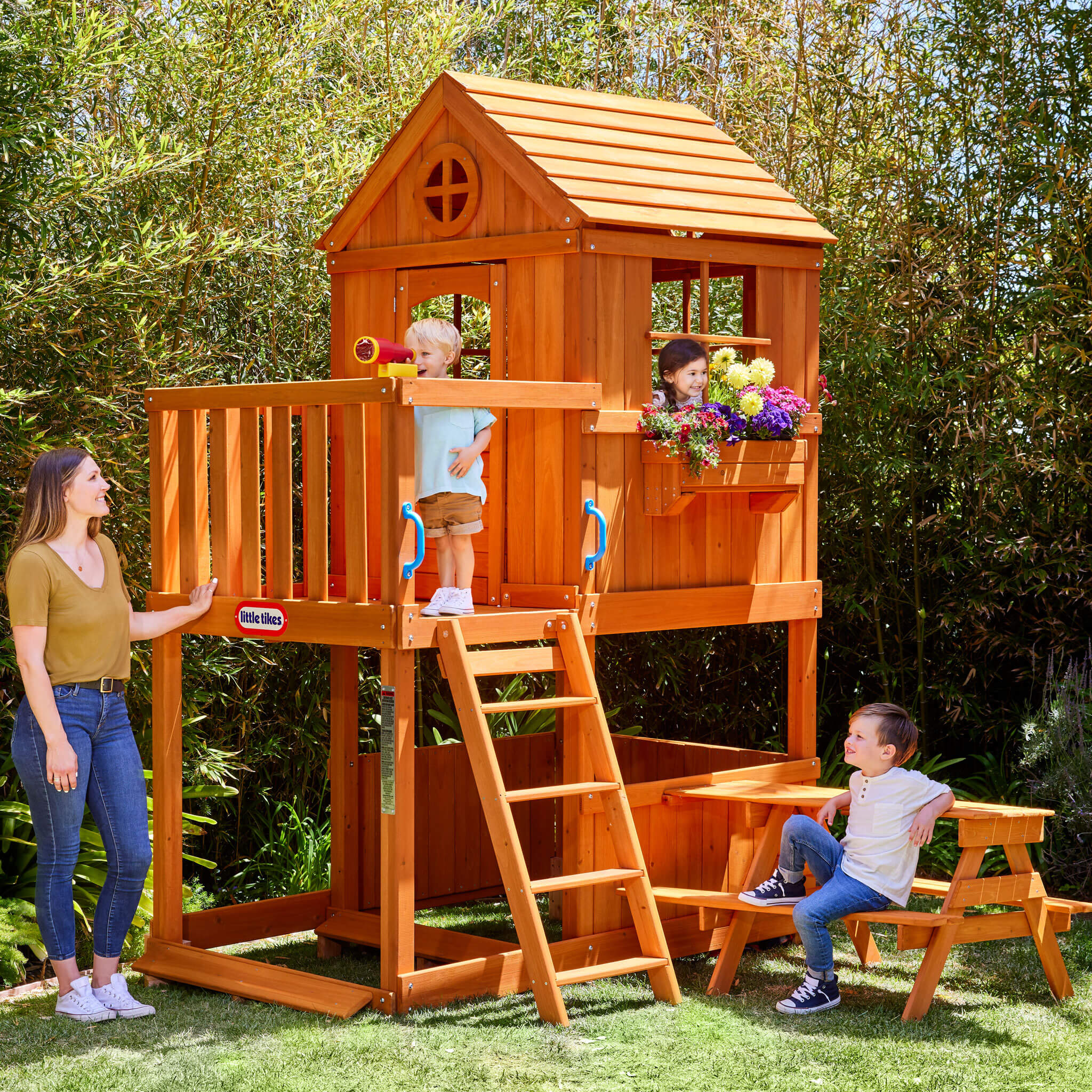 little tikes real wood adventures outdoor playset