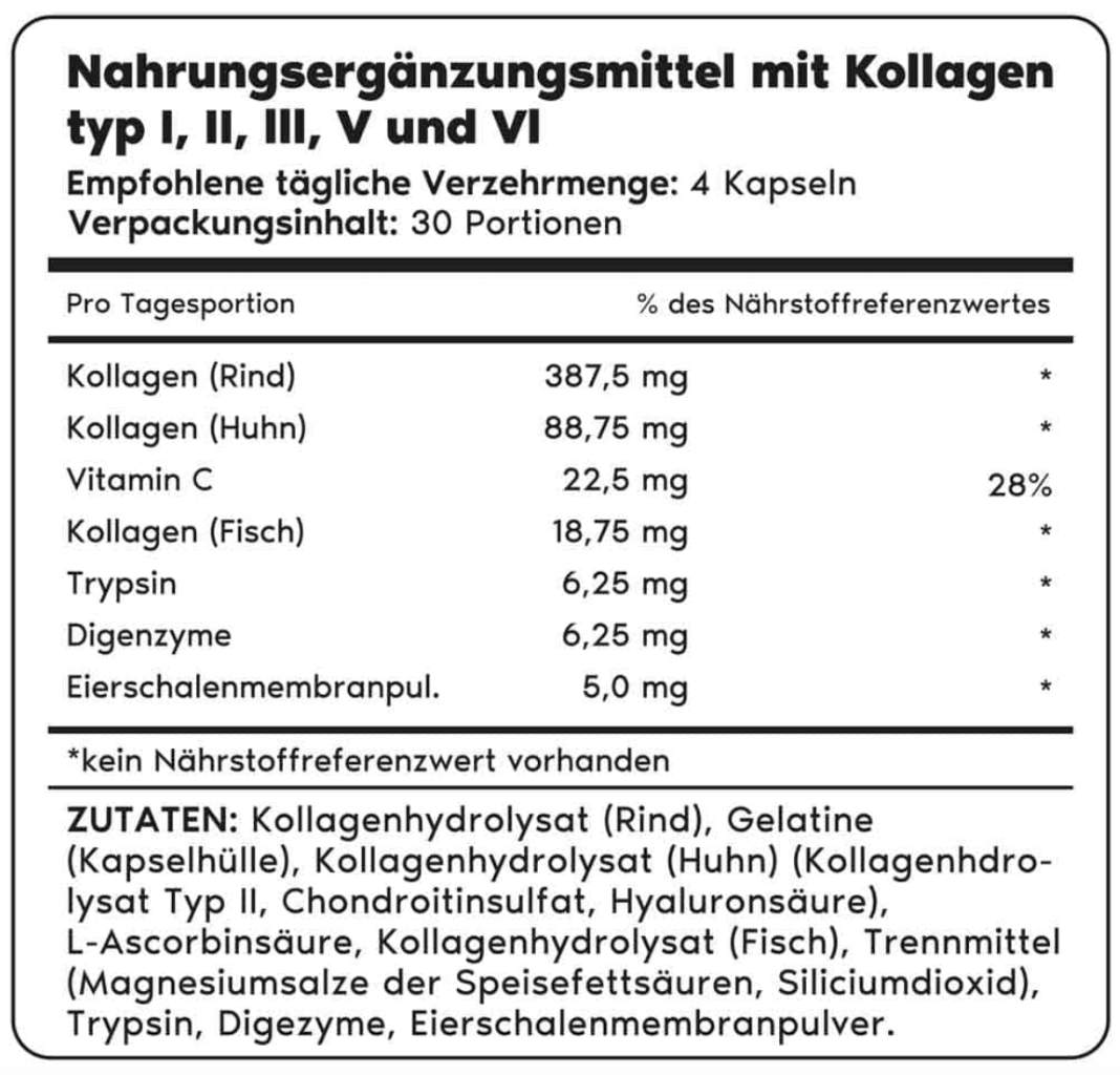 Supplement facts per serving
