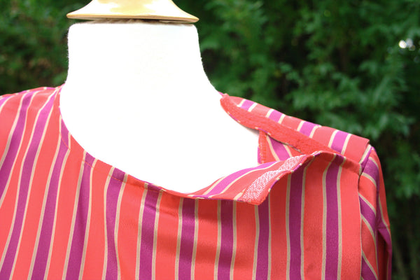 Vintage Striped Dress in Red, Purple, and Gold - - Vintage Dress - Bliss Joy Bull - 5