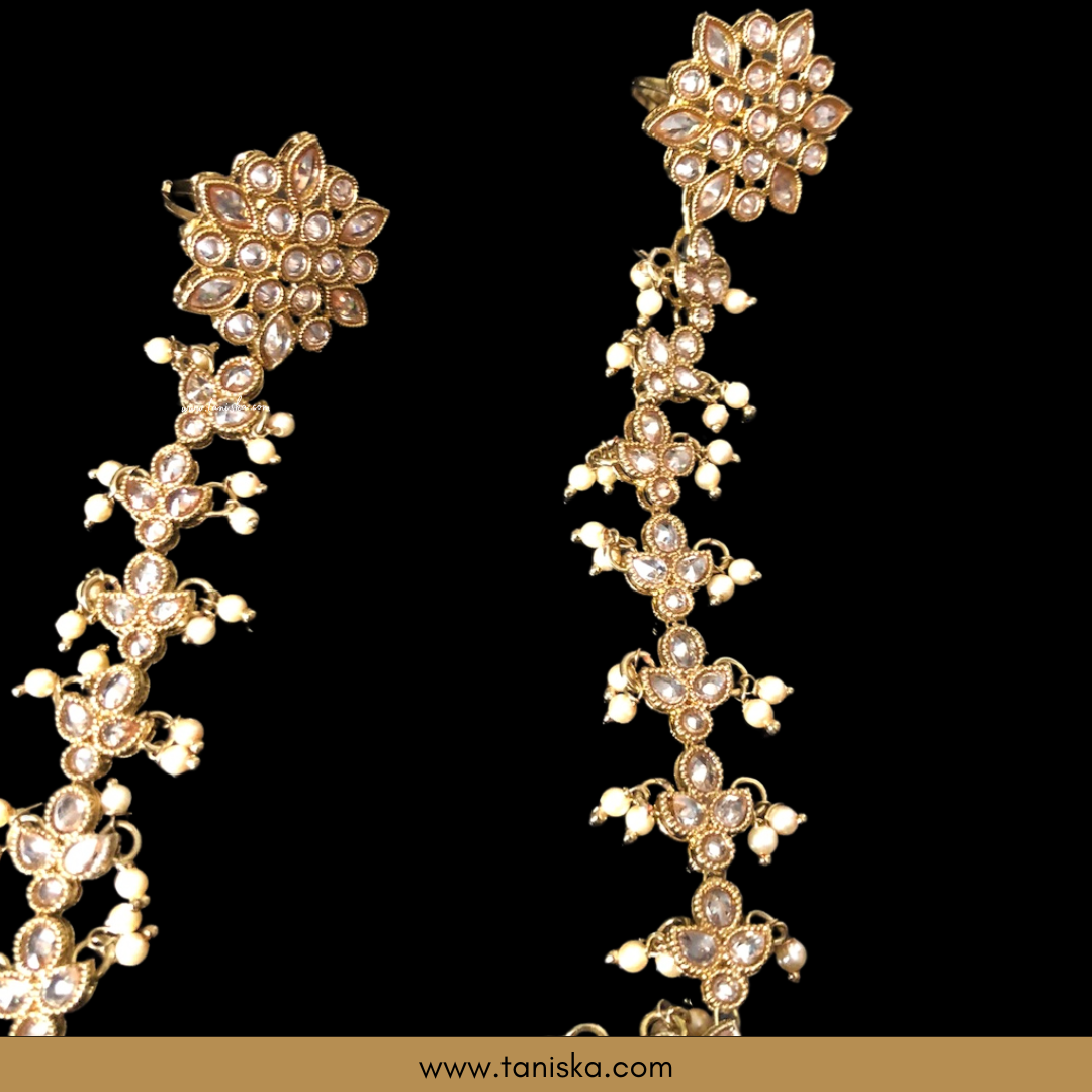ISHRAT Antique Gold Plated Hand Harness (Pair)