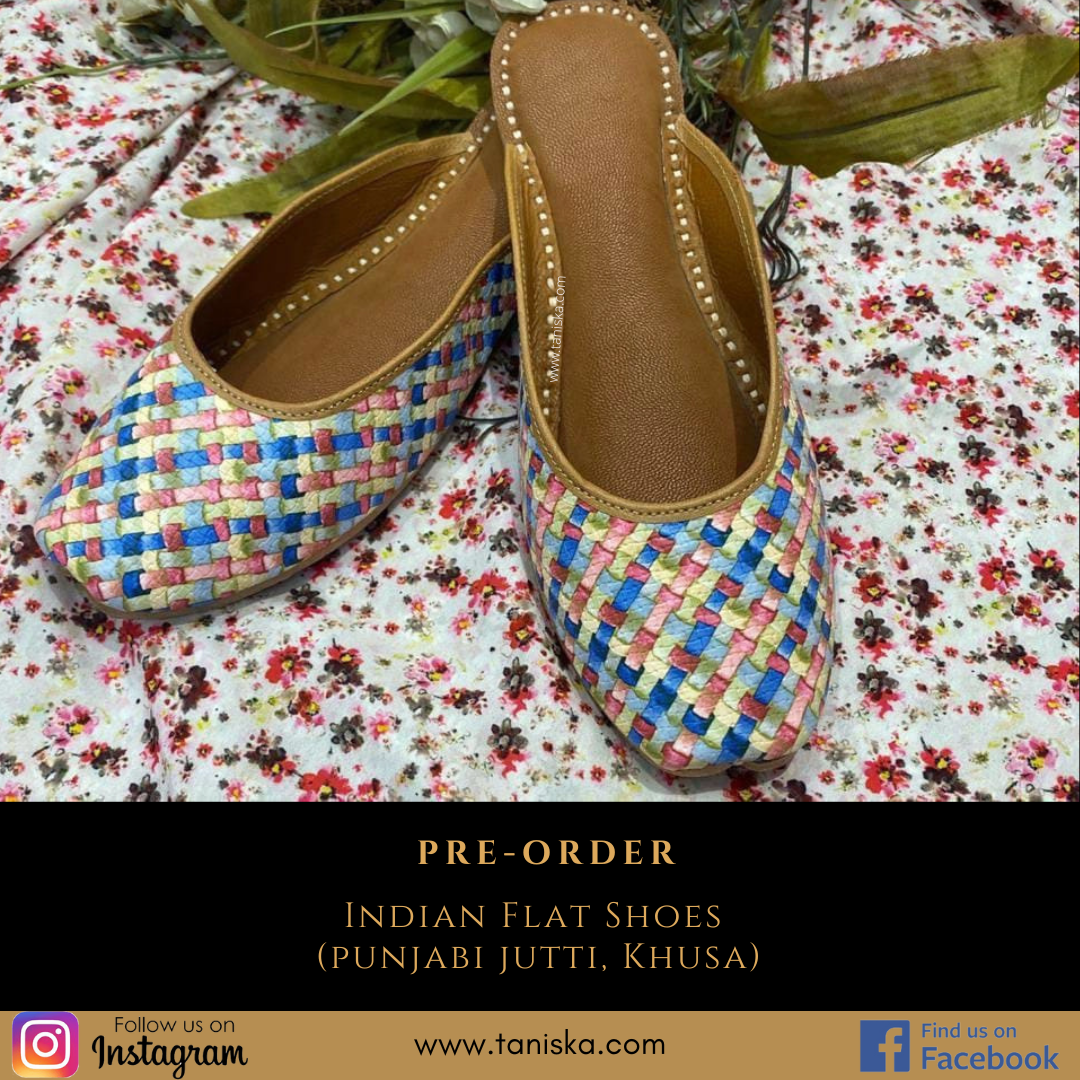 Punjabi Jutti (Indian Flat Sandles, Khusa) - on Pre-Order Only