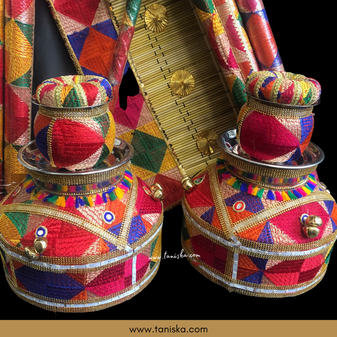 New LED Jaggo (with Bells/Ghungroo) & Matching Mayian Set COMBO DEAL (Phulkari Print) - Available for Pre-Order