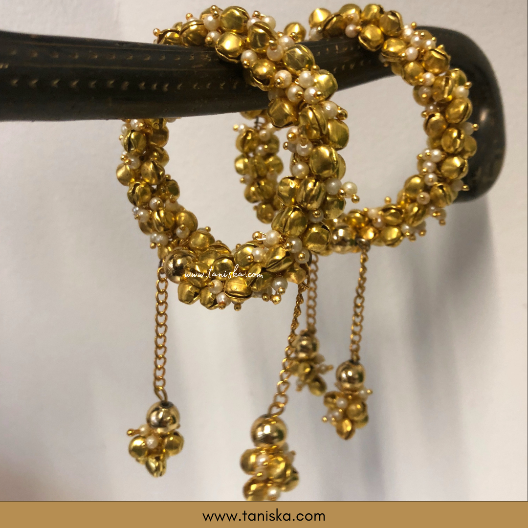Mayian Bride Ganey - Golden Pearls with Bell Lariya