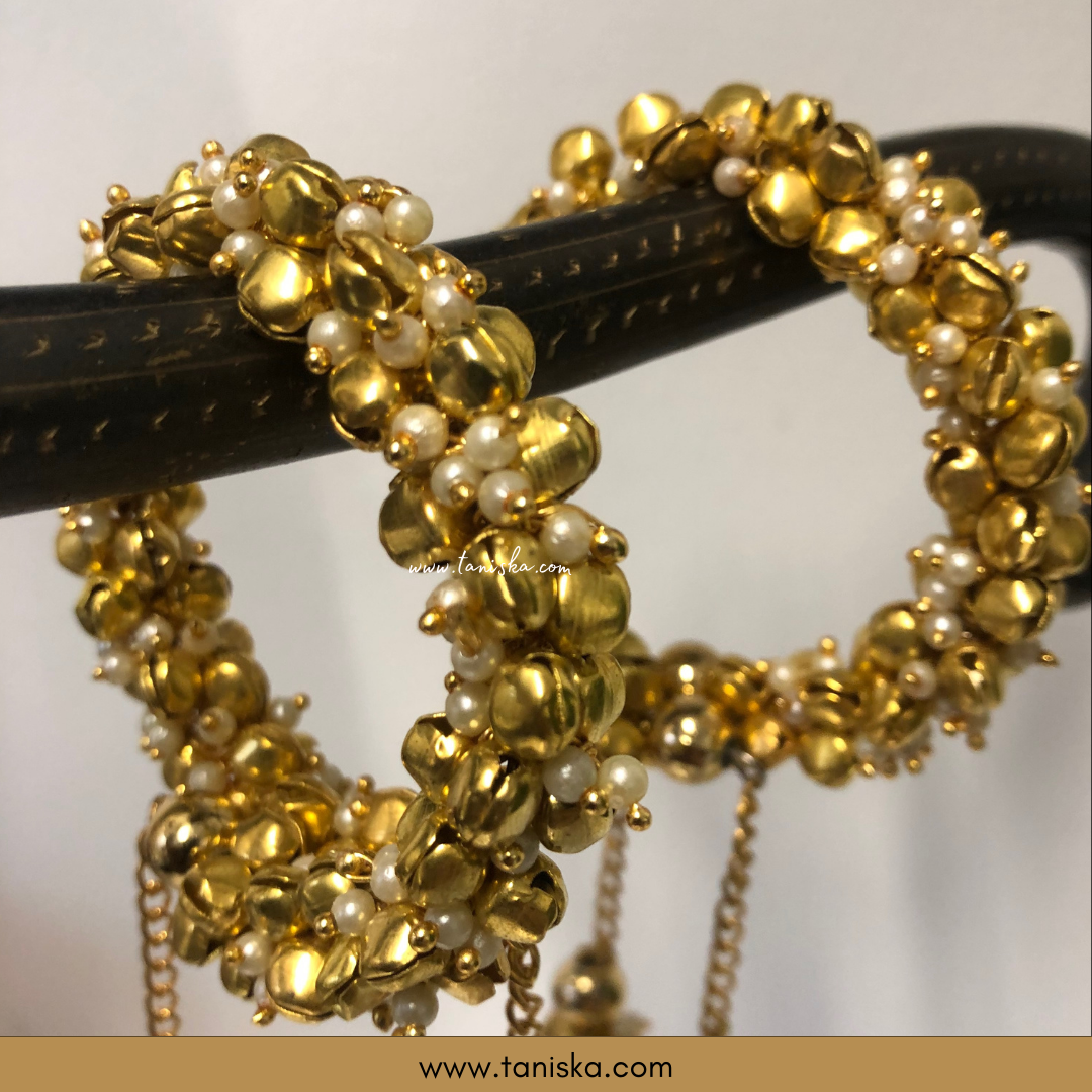 Mayian Bride Ganey - Golden Pearls with Bell Lariya