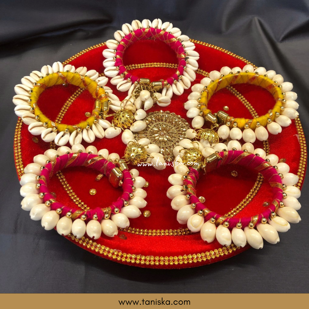 5 Shell Hand Ganey Set - Perfect for: Maiyan, Weddings, Favors, Shaadi, Walima
