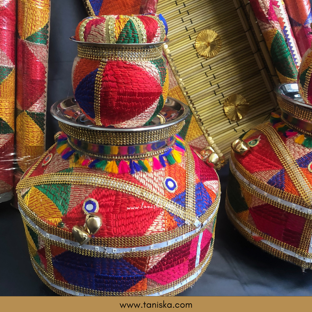 New LED Jaggo Plus Chaj Set (with Bells/Ghungroo) - Phulkari Print