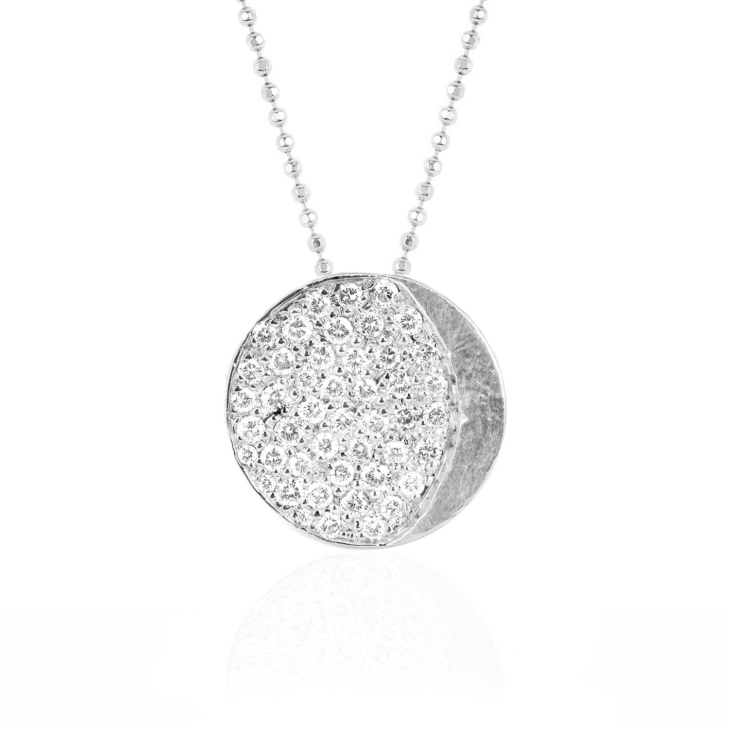 18k waning gibbous moon phase coin necklace