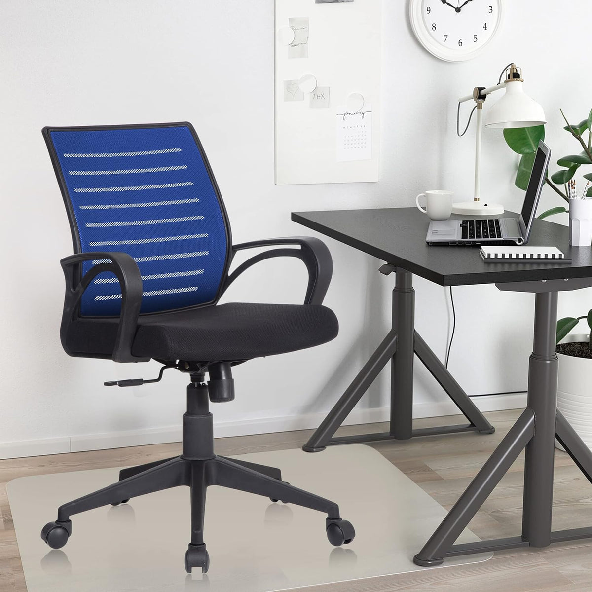 SmileSellers Boom Mesh Mid-Back Ergonomic Desk Office Chair with Tilting Mechanism, Comfortable Seat, and Revolving Heavy Duty Metal Base | Ideal for Work from Home & Study