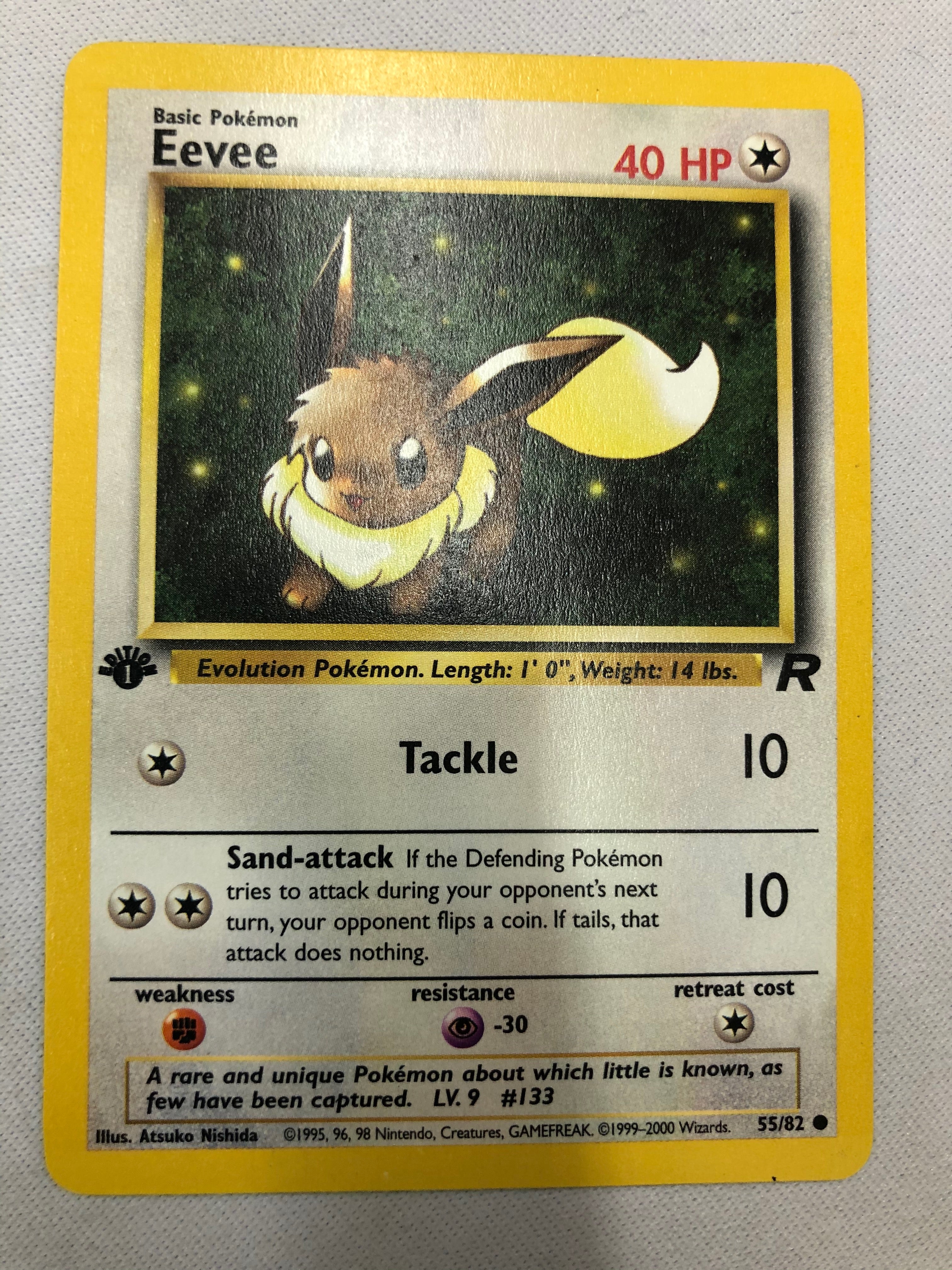 Eevee #55/82 Team Rocket Common Pokemon 2000 TCG Card
