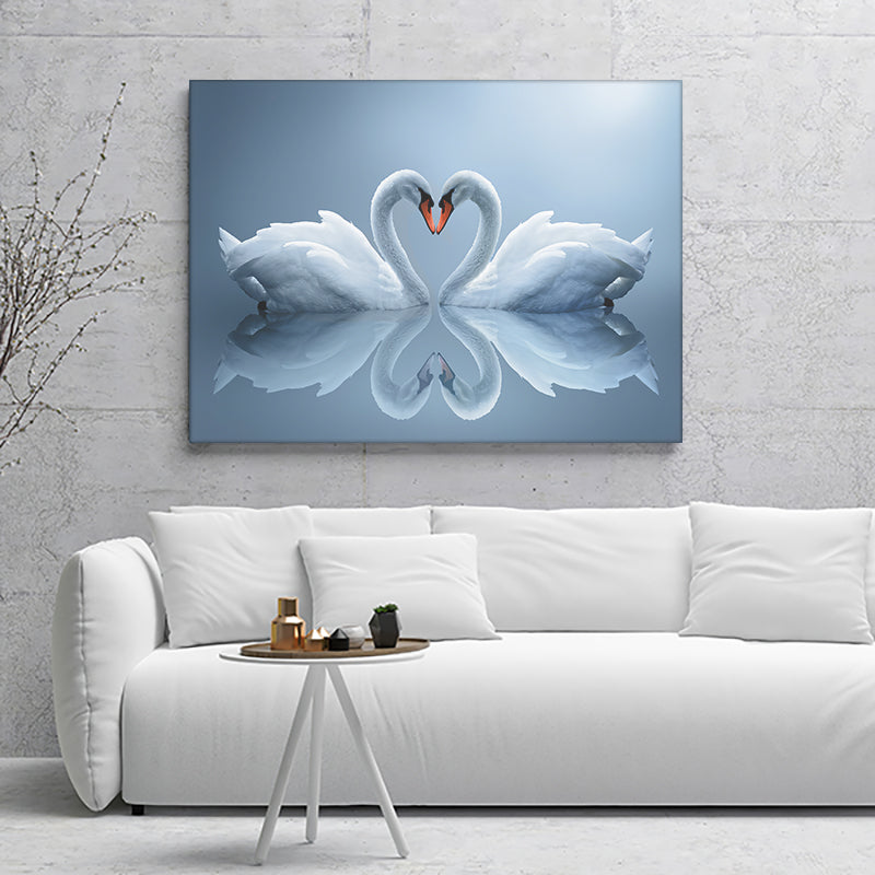 Details about   Swan Love Wild Life 15213 Canvas Print Wall Art 