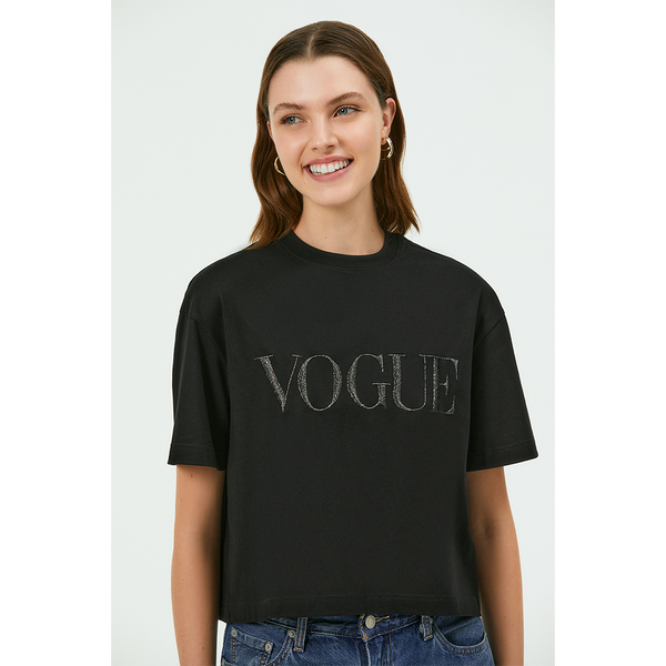 Verzorgen openbaar etnisch VOGUE Black T-Shirt Glitter Embroidery – Vogue Official Store