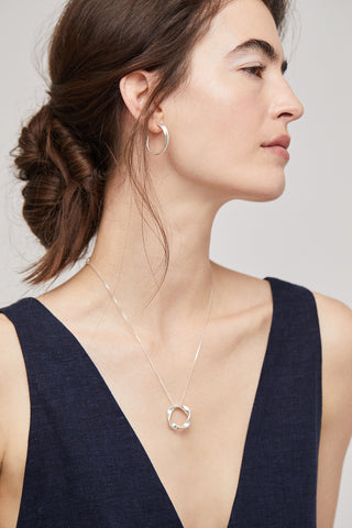 hk+np studio Japanese silver jewelry twist earrings pendant