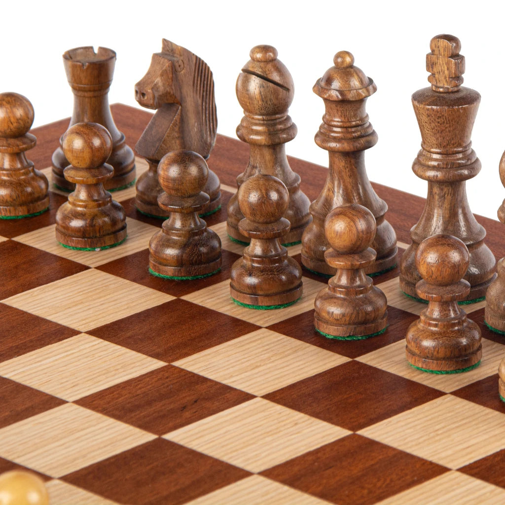 Chess Set Wooden Chessboard & Chess Pieces Staunton 4 40 x 40 cm 