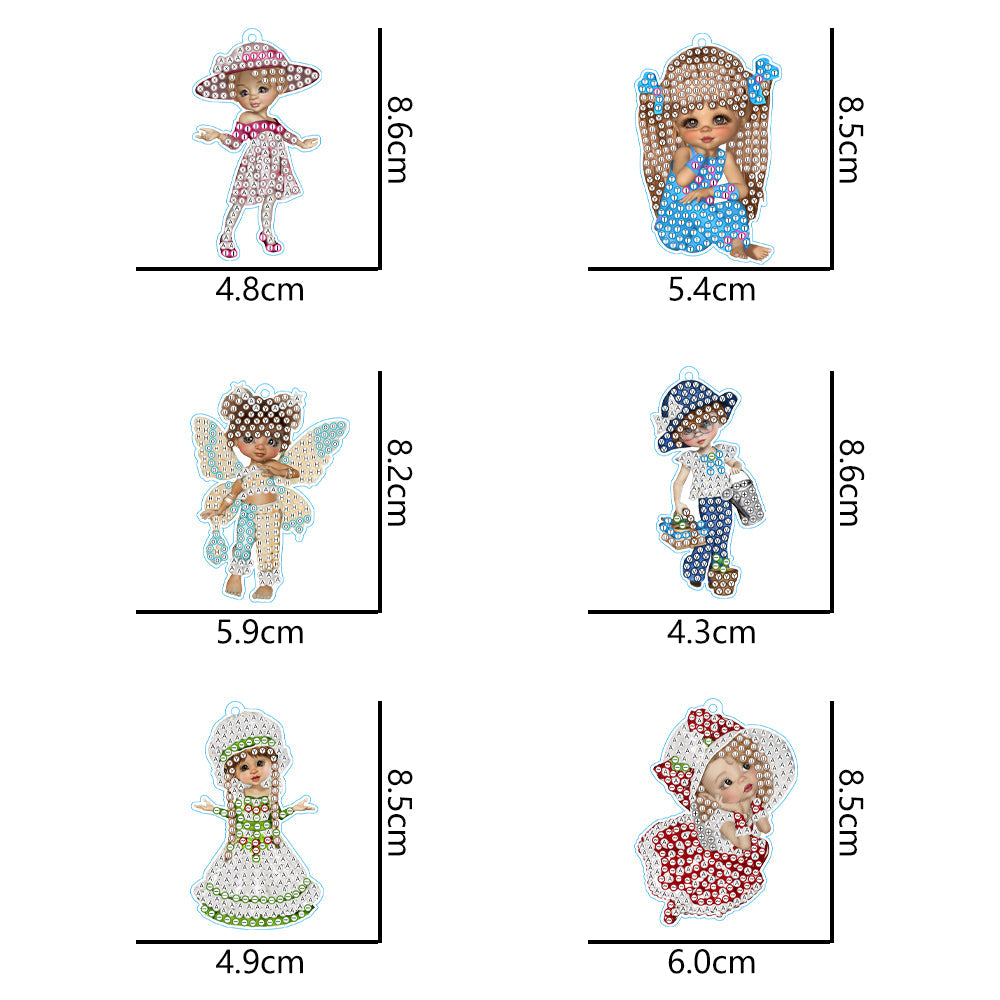 DIY Diamond Painting Keychain | Pixie | 6 Piece Set