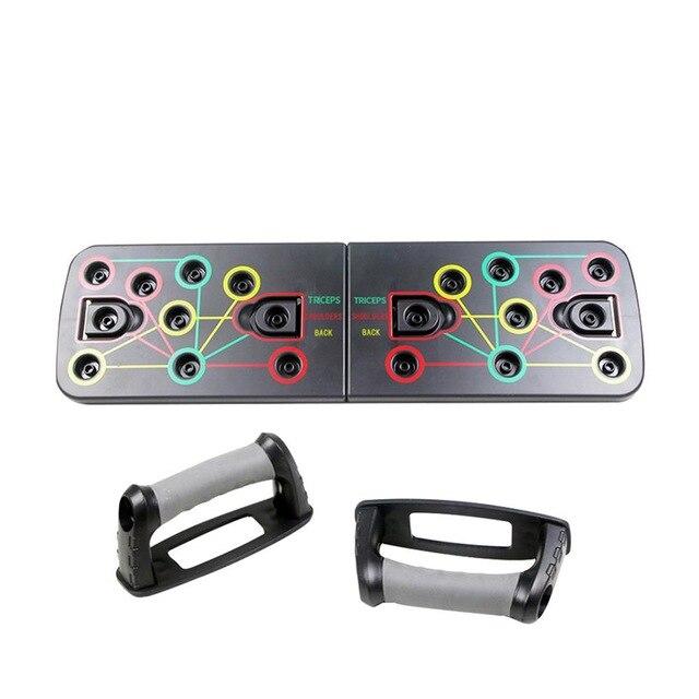 Lovetti 9 in 1 Push Ups Stands Rack Board with Latex Resistance Bands Exercise Muscle Trainer Push up Stand Borad Gym Fitness Equipment