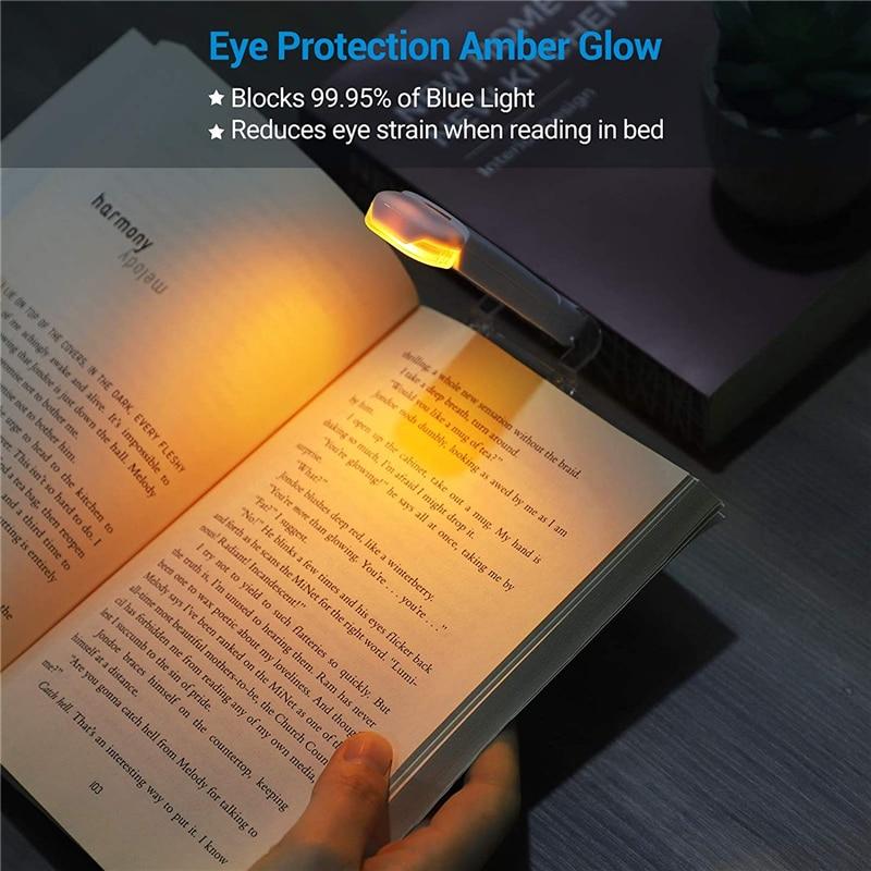 Lovetti LED USB Rechargeable Book Reading Light Brightness Adjustable Eye Protection Clip Book Light Portable Bookmark Read Light
