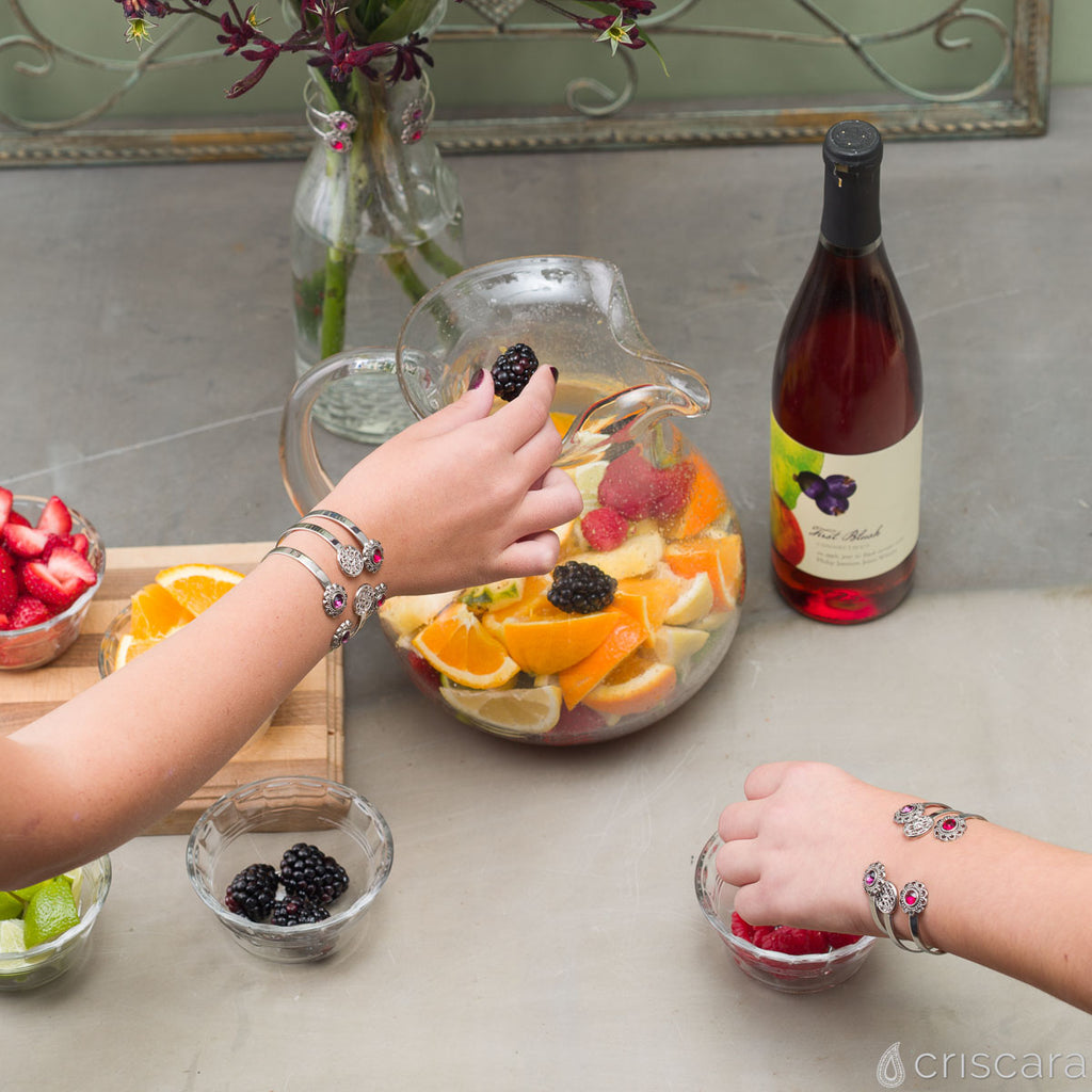 Red Sangria Recipe and Bracelet Stack from Criscara