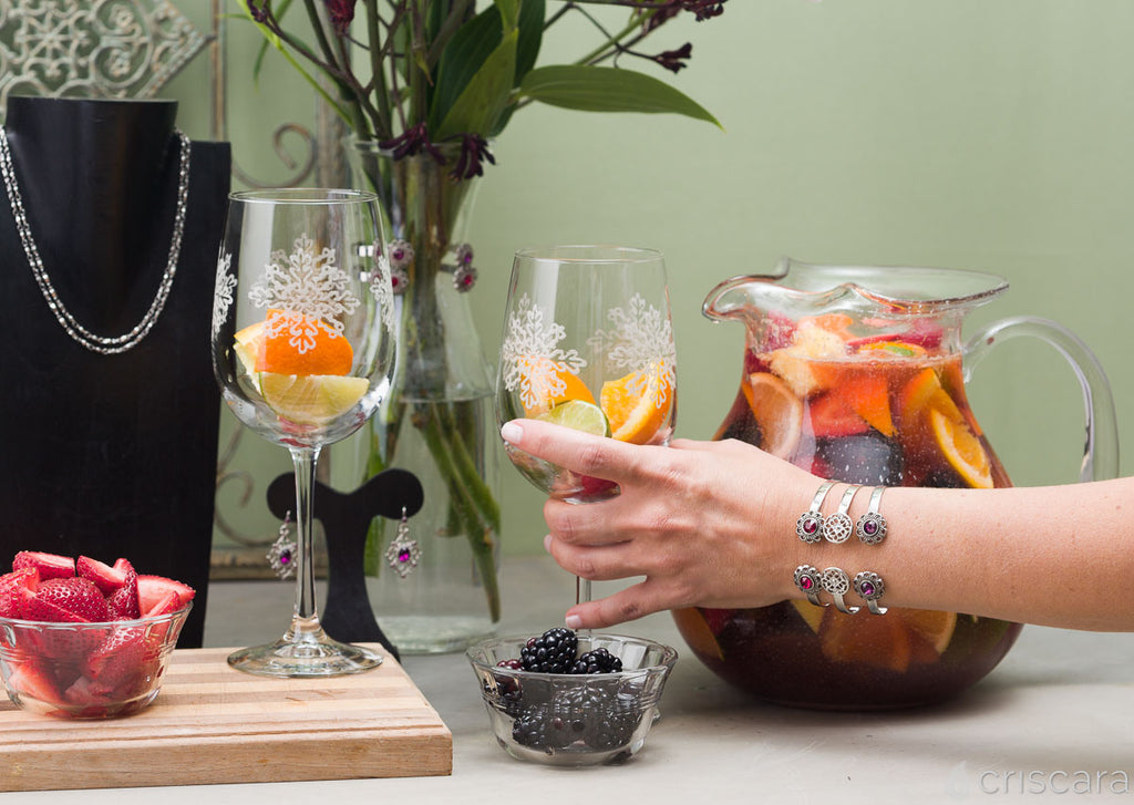 Red Sangria Recipe and Bracelet Stack from Criscara