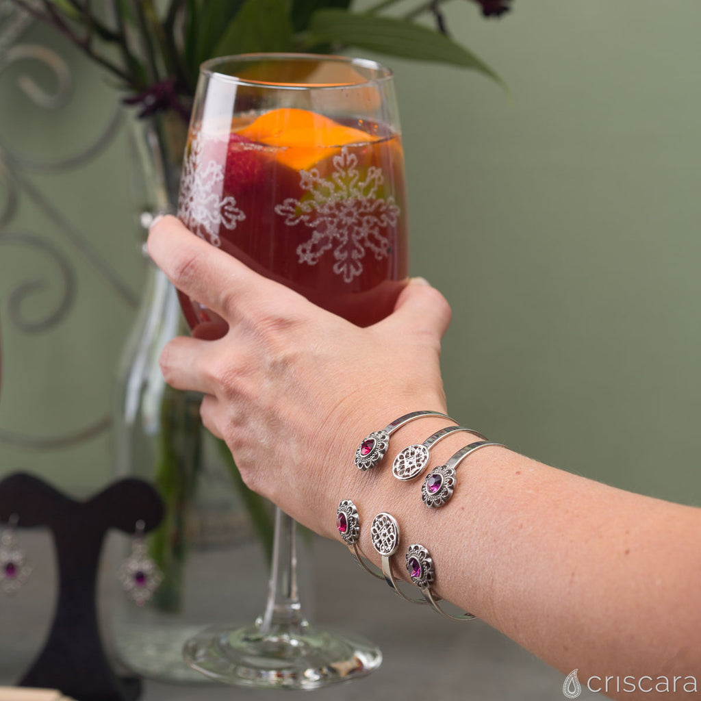 Red Sangria Recipe and Bracelet Stack from Criscara