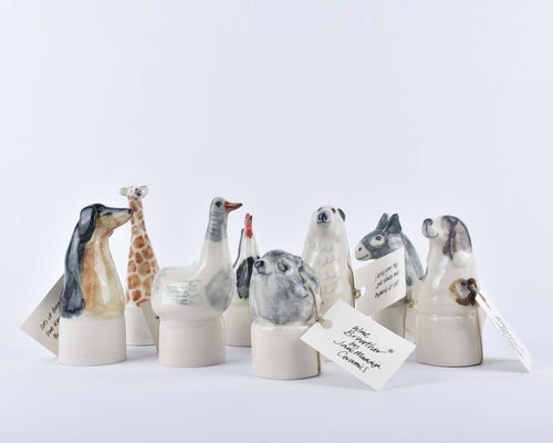 Harley Gallery 商店 Online //简·麦迪森(Jane Maddison)用动物图案制作的陶瓷吸酒器