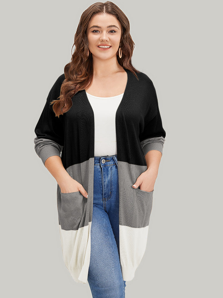 

Supersoft Essentials Colorblock Pocket Tunic Cardigan BloomChic, Black