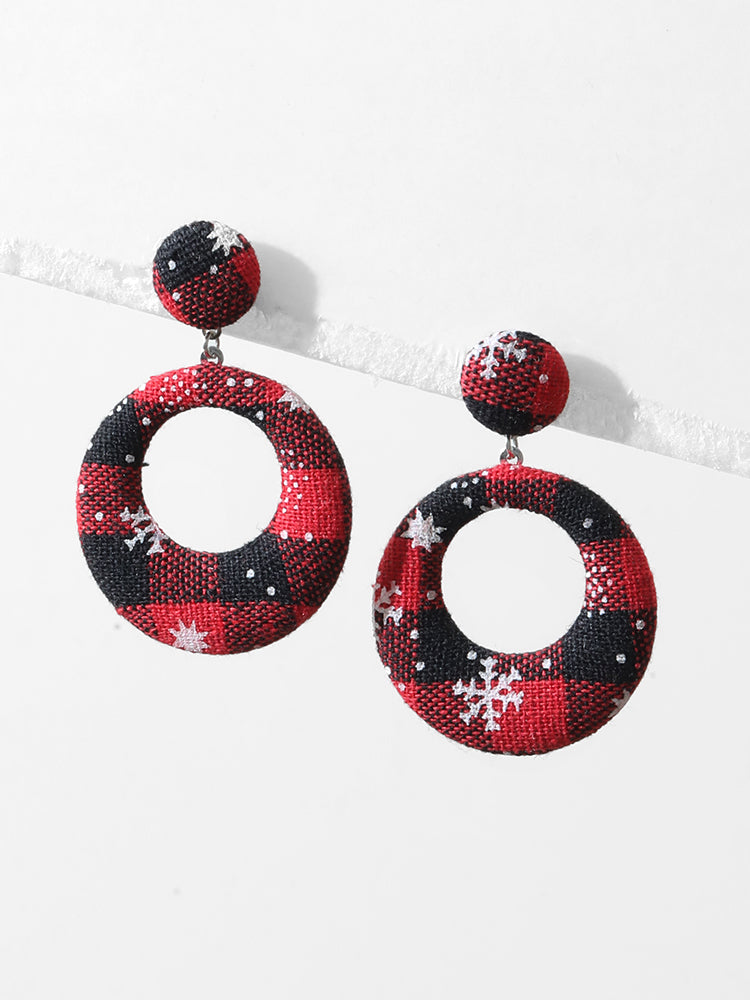 

Plus Size Earrings | Christmas Snowflake Hoop Earrings | BloomChic, Multicolor