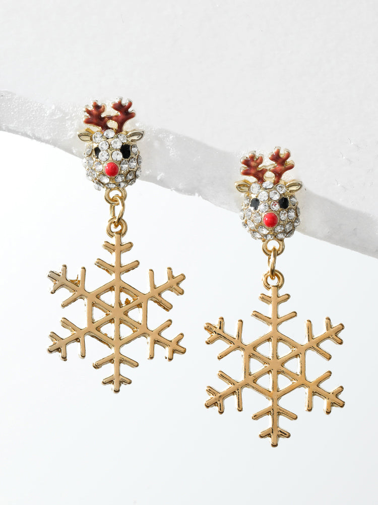 

Plus Size Earrings | 925 Silver Needle Eik Snowflake Patchwork Earrings | BloomChic, Multicolor