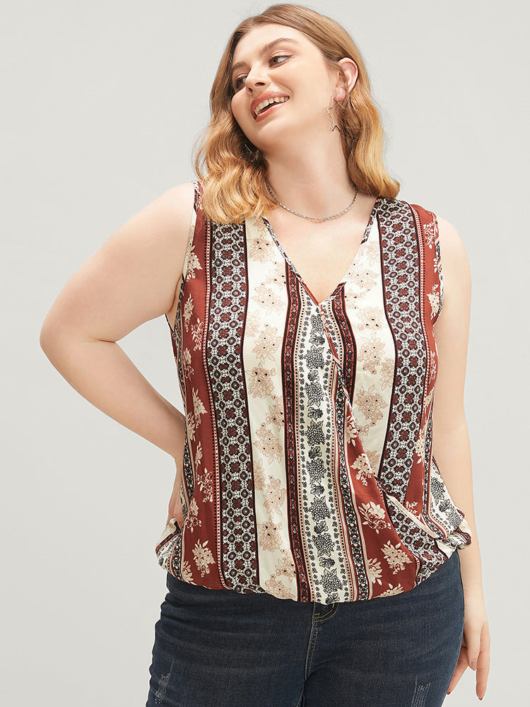 Plus Size Women Dailywear Striped Wrap Sleeveless Sleeveless V Neck Elegance Tank Tops Camis BloomChic, Russet
Plus Size Women Dailywear Striped Wrap Sleeveless Sleeveless V Neck Elegance Tank Tops Camis BloomChic, Russet