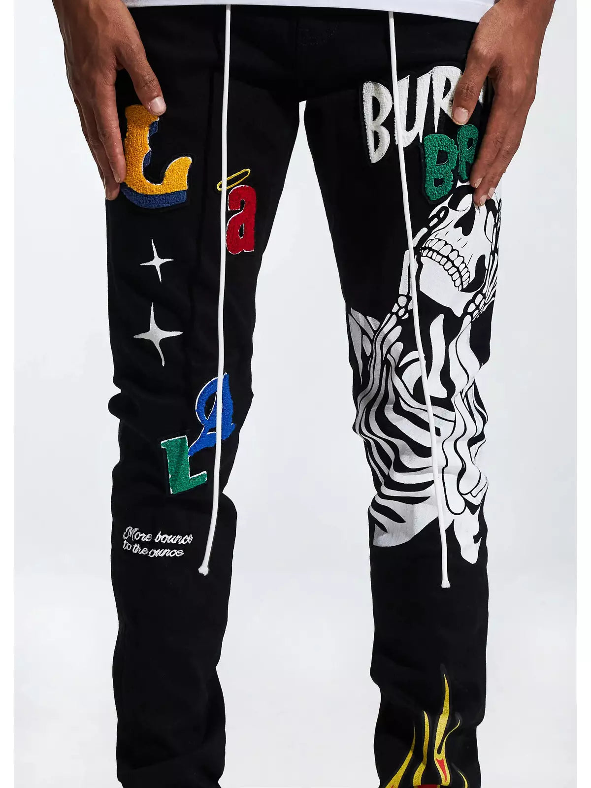LIFTED ANCHORS "Bridges" Chenille Denim (Black)
