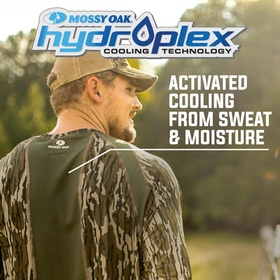 Mossy Oak Men's Long Sleeve Vented Hunt Shirt Hydroplex Cooling 