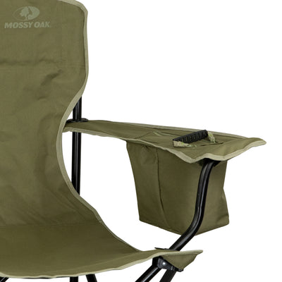 Mossy Oak Deluxe Folding Camping Chair Bark Side View